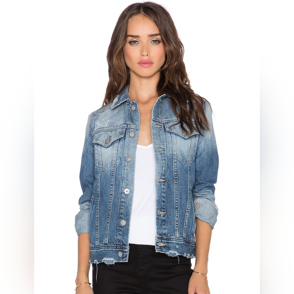 AG Adriano Goldschmied Revolve Mya Distressed Denim Jacket